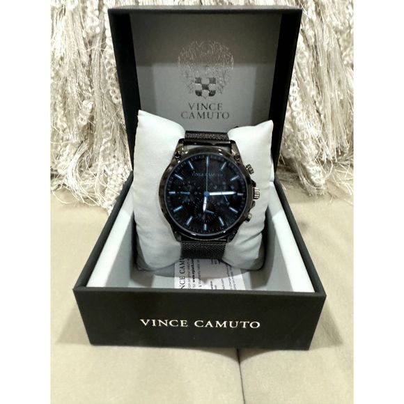 Vince Camuto Men's Black Mesh Watch New with Box